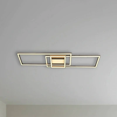 Afbeelding van Lindby LED plafondlamp met dimmer 1licht Aluminium, silicone H: 6.85 cm mat nikkel, wit Inclusief lichtbron