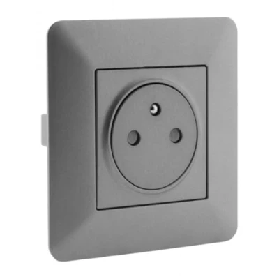 Afbeelding van Artezo stopcontact, vlak, 2P+T, 16 A, enkel, titanium