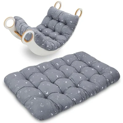 Afbeelding van Matelas de sol enfant 60x120 cm bébé coussin doux en coton pour arche d&#039;escalade et jouet Montessori tapis d&#039;eveil bebe coin lecture Lunes