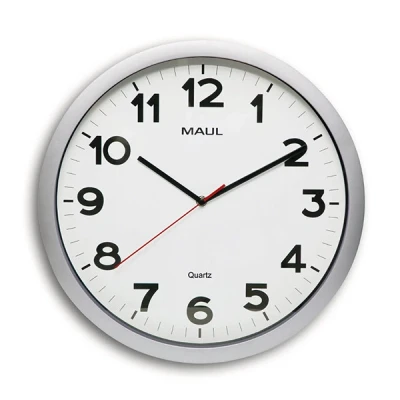 Image de Maul Step horloge murale en plastique avec cadran blanc (Ø 40 cm) gris