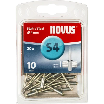 Afbeelding van Novus Blindklinknagel 4x10mm Type S4 staal verzinkt (Per 20 stuks)