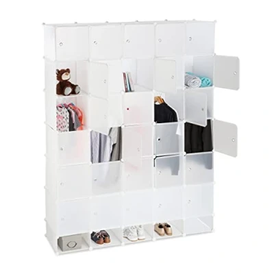 Afbeelding van kledingkast 25 vakken steekverbinding slaapkamer 234x180 cm wit