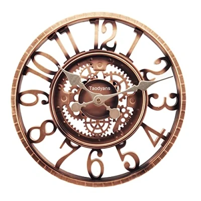 Afbeelding van Taodyans Buitenwandklok, tuinklok, 30,5 cm waterdichte klok, kwartsklok, werkt op batterijen, retro klok voor thuis, keuken, woonkamer, decoratieve klokken, niet stil