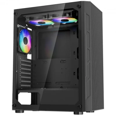 Image de VEVOR Boîtier PC Gamer Tour Moyen 3 Ventilateurs ARGB 120 mm pour Carte Mère ATX