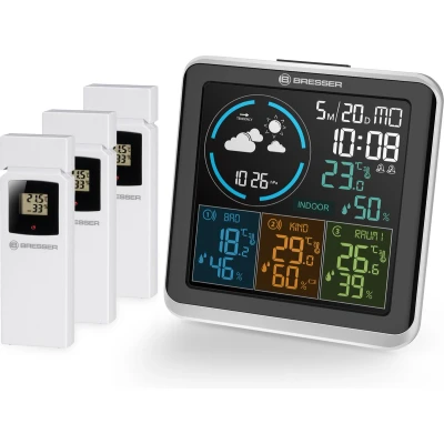 Afbeelding van Bresser Weerstation Quadro Individio Voor Binnen &amp; Buiten Incl. 3 Sensoren
