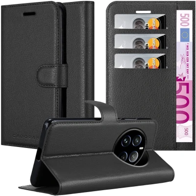 Afbeelding van Cadorabo Hoesje geschikt voor Realme 12 Pro in PHANTOM ZWART Beschermhoes met magnetische sluiting, standfunctie en kaartvakje Book Case Cover Etui