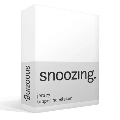 Afbeelding van Snoozing Jersey Topper Hoeslaken 100% gebreide katoen 90x210/220 cm Wit