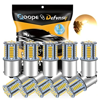 Afbeelding van Defvnsy P21W 1156 BA15S ledlamp, DC 12 V lampen voor 1141 1003 1073 7506, 3000 K warm wit 4014 39SMD led autolamp, binnenlamp camper, camping, aanhanger, boot, binnenplaats verlichting