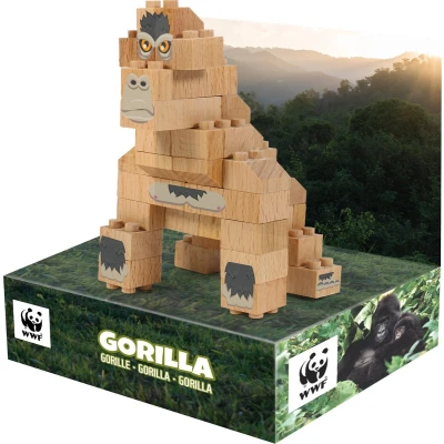 Afbeelding van FabBrix Houten speelgoedstenen WWF Gorilla