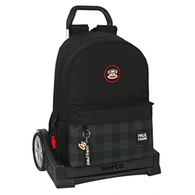 Afbeelding van Schoolrugzak met Wielen Paul Frank Campers Zwart (30 x 46 14 cm)