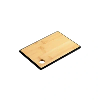 Afbeelding van Kesper Keuken voedsel bereiden snijplank 23 x 15 cm bamboe hout zwarte rand luxe versie