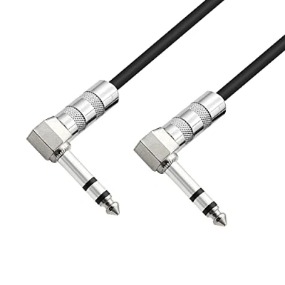 Afbeelding van PNGKNYOCN 50 cm 6,35 mm rechte hoek mannelijk naar 90 graden TRS kabel voor gitaar, versterkers, mixers, microfoons enz