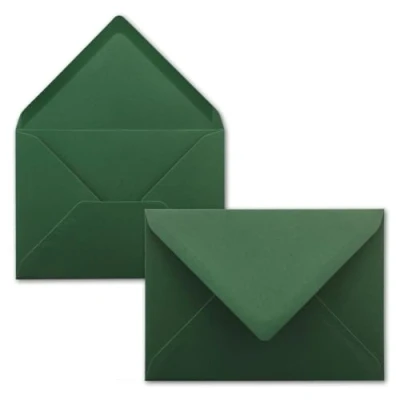 Afbeelding van Lot de 50 Enveloppes à lettre Vert mousse DIN C6 114 x 162 mm avec collage humide sans fenêtre pour cartes vœux et invitations Série FarbenFroh