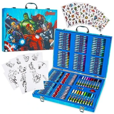 Afbeelding van Marvel Tekenkoffer voor kinderen, 130 stuks, viltstiften en kleurpotloden, Avengers Spiderman (meerkleurig Avengers)