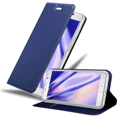 Afbeelding van Cadorabo Hoesje geschikt voor Samsung Galaxy NOTE 5 in CLASSY DONKER BLAUW Beschermhoes met magnetische sluiting, standfunctie en kaartvakje Book Case Cover Etui
