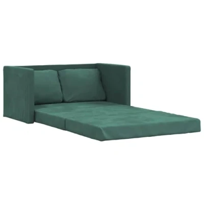 Afbeelding van Slaapbank vloermodel 2 in 1 122x204x55 cm fluweel donkergroen