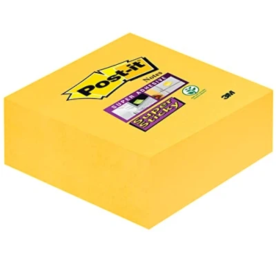 Afbeelding van 3M Post it Super Sticky Notes hangblok met 270 notities, 76 x mm, geel
