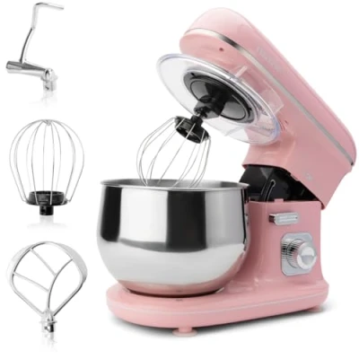 Afbeelding van Clatronic KM 3711 Keukenmachine Kneedmachine RETRO Roze 5L 1100 watt