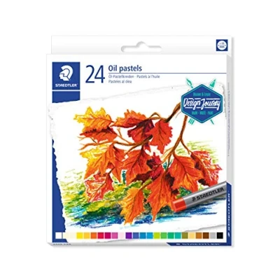 Image de Staedtler Pastels à l&#039;huile de qualité professionnelle, couleurs profondes et résistantes l&#039;eau, Étui carton avec 24 assorties, 2420 C24