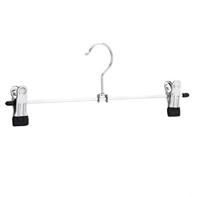 Image de Amazon Basics Lot de 20 cintres en métal pour pantalons et jupes avec pinces, chrome