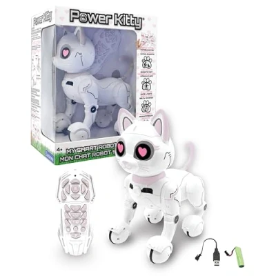 Afbeelding van Power Kitty mijn slimme robotachtige kat met programmeerfunctie gebaarbesturing, dans, wandel, bewegingen, aanraaksensoren en imitatie van dieren, incl. afstandsbediening.