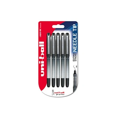 Afbeelding van Uni ball 153544604 UB 185Sye Naald balpen, valsbescherming, naaldpunt, 0,5 mm, zwart, 5 stuks