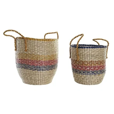 Afbeelding van Basket spelset DKD Home Decor Oranje Groen Zeegras (35 x 22 46 cm) (2 pcs)