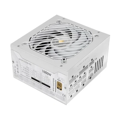 Afbeelding van MARS GAMING MPB1000PSI, Alimentation Full Modulaire ATX 1000W, Garantie 10 Ans, 80Plus Gold 90%, Ventilateur SI 14cm, Technologies AI2 RPM, DC et SMD, 3.1 PCIe 5.1, Connecteur 12V 2x6, Blanc