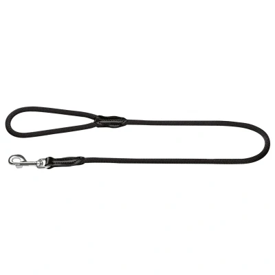 Afbeelding van Hunter Looplijn Freestyle Nylon Rond Zwart Hondenriem 110x1.0 cm