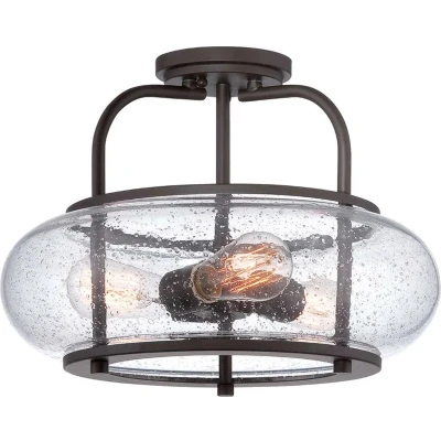 Afbeelding van Quoizel LED Plafondlamp Trilogy 3X E27 Max 60W Dimbaar Old Bronze