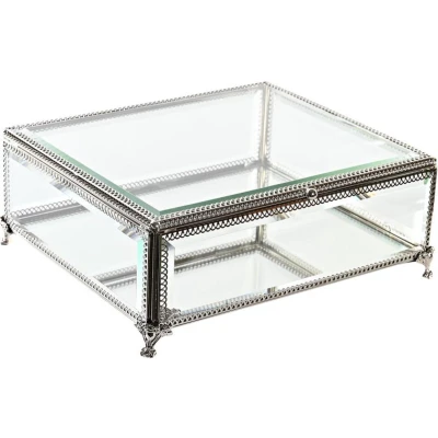 Afbeelding van Doos Juwelenkistje DKD Home Decor Kristal Metaal (25 x 21 10 cm)