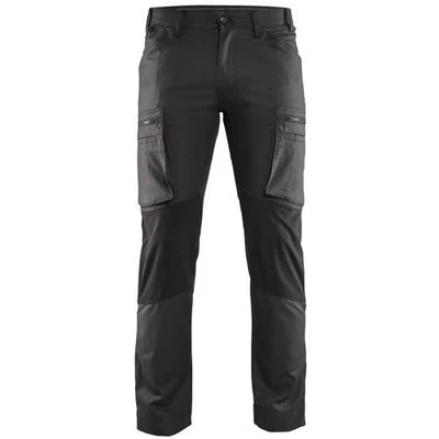 Image de Pantalon services stretch gris foncé/noir
