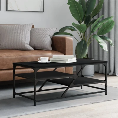 Afbeelding van Salontafel 100x49x40 cm bewerkt hout zwart