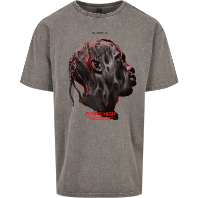 Afbeelding van Upscale by Mister Tee Flying HIGH Oversize Overs Tshirt print, Heren, Maat: Large, Lightasphalt