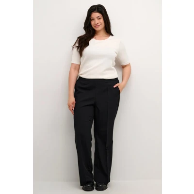 Afbeelding van Kaffe Curve Sakira Broek, Dames, Maat: 52, Black deep