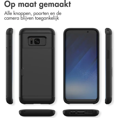 Afbeelding van iMoshion Hoesje Geschikt voor Samsung Galaxy S8 Ruimte 2 pasjes Backcover met pasjeshouder Zwart