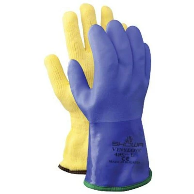 Afbeelding van Showa 495 BLAUW PVC COLD/OIL RES Werkhandschoenen Maat L Thermo Verwarmde Handschoenen