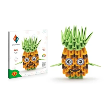 Afbeelding van Origami 3D Ananas Creatieve set Mooie papieren sculpturen met gepatenteerde componenten en begrijpelijke bouwinstructies zonder lijm 64 stuks 8 x 3 cm voor volwassenen