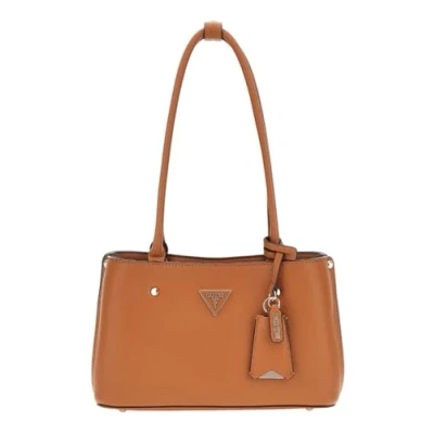 Afbeelding van GUESS Schoudertas Meridian Girlfriend Satchel Cognac Lichtbruin