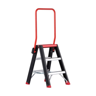 Afbeelding van Altrex dubbele trapladder Taurus 2x3 treden met steunbeugel