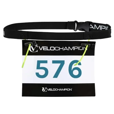 Afbeelding van VeloChampion Backpack voor marathon triathlon deelnemersriemen rennen wielrennen rugzakhouder. Gel Gesp Riem, zwart., Volwassene L/XL