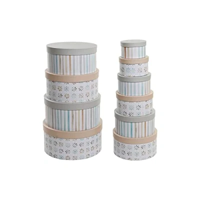 Afbeelding van Set van opstapelbare opbergboxen DKD Home Decor Multicolour Karton 37,5 x 18 cm