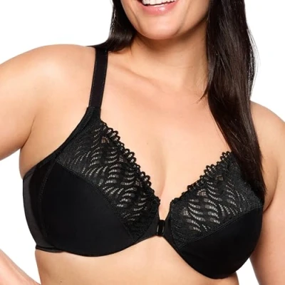 Afbeelding van Glamorise Wonderwire #1246 Beugelbeha met sluiting aan de voorkant, voor dames, volledige afdekking, 1 stuk