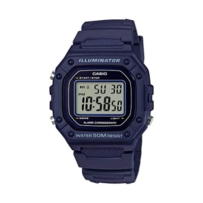 Afbeelding van Casio Herenhorloge met klassiek Digitaal display W 218H 1AVCF, kwartsuurwerk, zwart, Blauw, One Size,