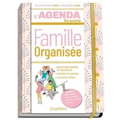 Image de Agenda de poche 2025 la famille organisée rose (de sept. 2024 à déc. 2025)