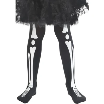 Afbeelding van Smiffys Skeleton Kinder panty Zwart