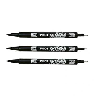 Afbeelding van Pilot Set van 3 Twin CD DVD Marker Permanent Markers Zwart Punten: Fijn/Extra dun