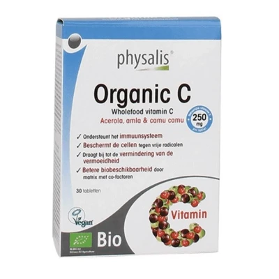 Afbeelding van Physalis Organic Vitamine C, 200mg Bio (30 Tabletten)