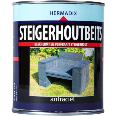 Afbeelding van Hermadix Steigerhoutbeits Antraciet 0,75 liter