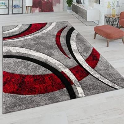 Afbeelding van Paco Home Vloerkleed Woonkamer Laagpolig Vintage Handgemaakt Contour Gesneden 3D Look 80x300 cm